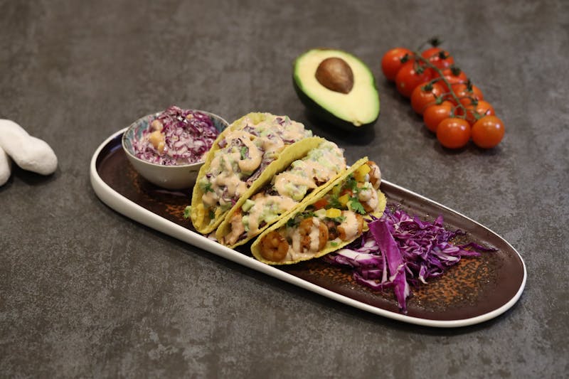 Crispy Fish Tacos with fresh cabbage slaw and chipotle mayo