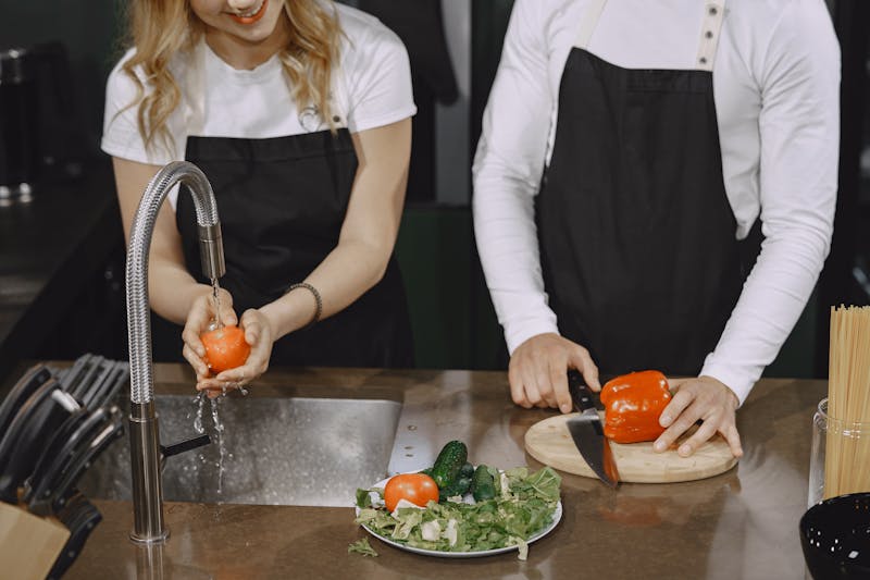 Fresh colorful salad bowl with vibrant vegetables